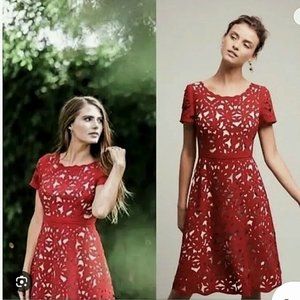 Anthropologie Moulinette Soeurs Laser Cutout Dress